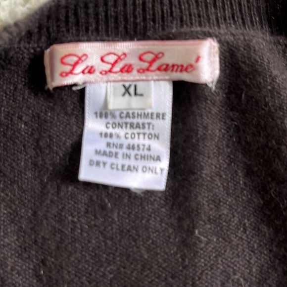 Lu Lu Lame cashmere cropped sweater. Gently Used. Size XL, fits like a L. - Picture 3 of 5